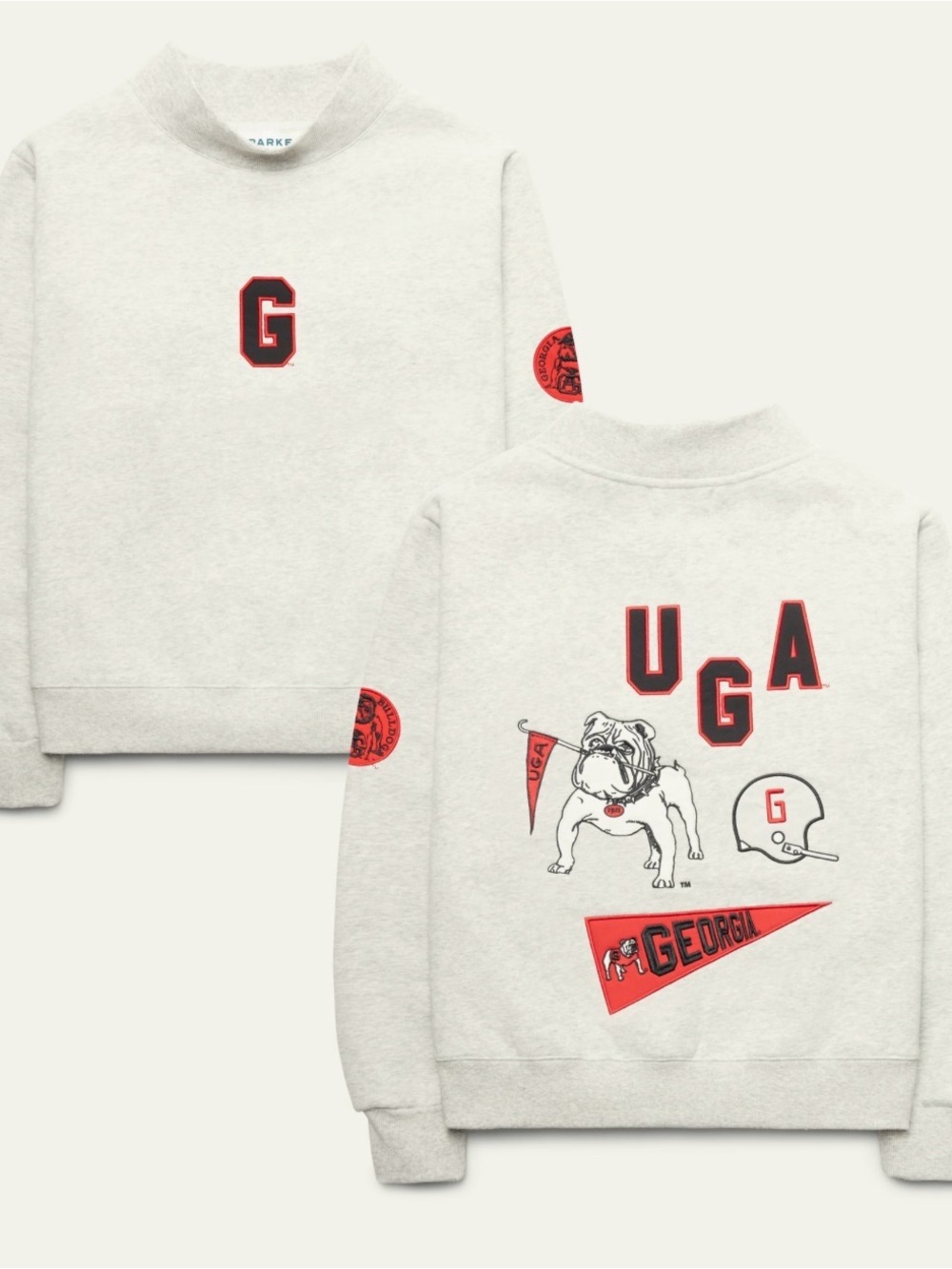 Parke 47 Georgia Bulldogs Light Gray Graphic Crewneck Sweatshirt (NWT) XXL